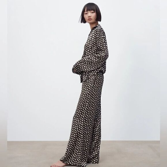 ZARA SATIN SHIRT WITH POLKA DOTS - Picture 5 of 8